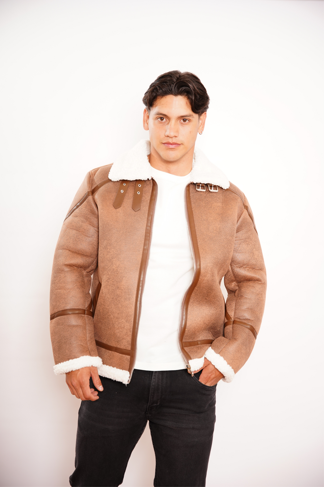 CHAQUETA PILOTO CAFE